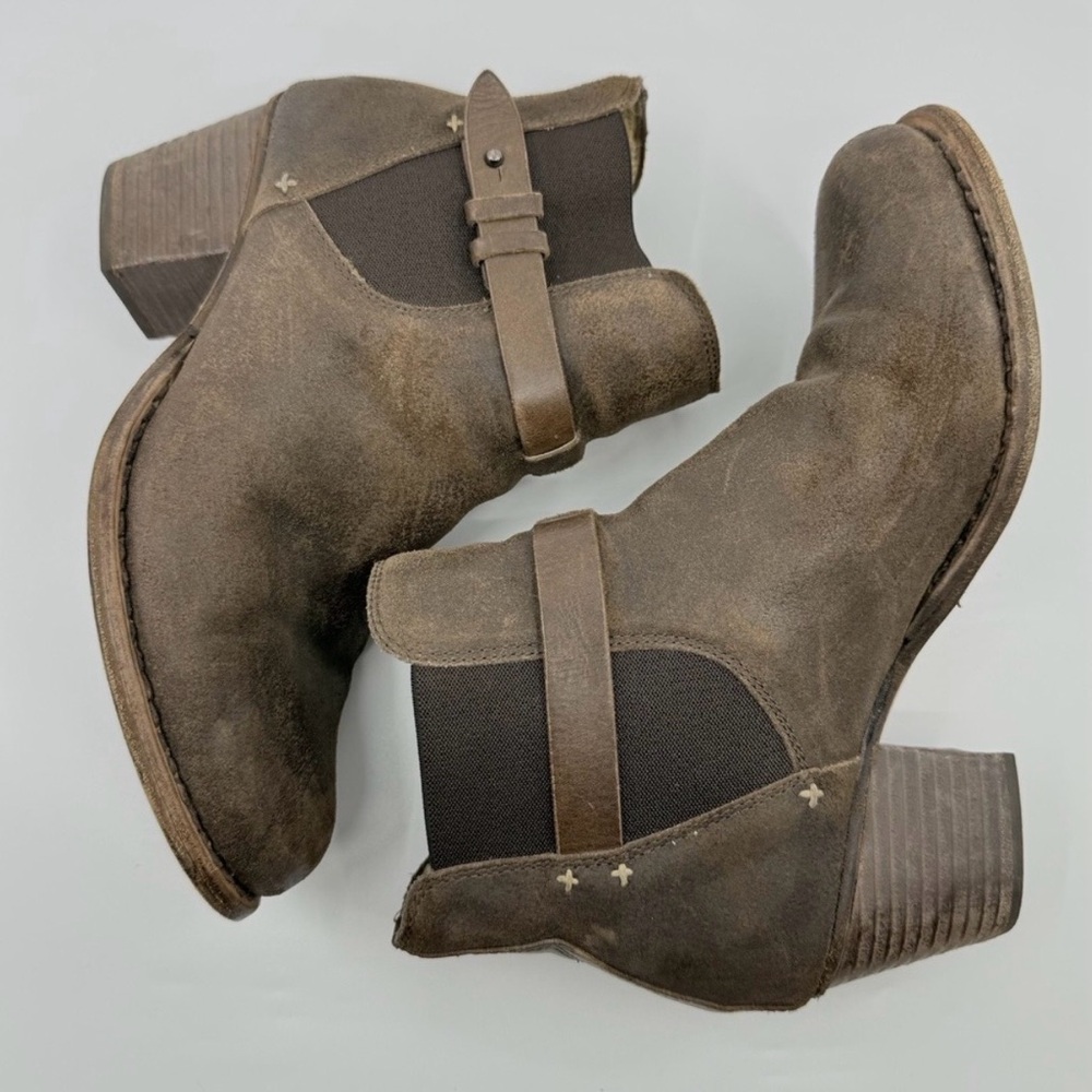 RAG & BONE Durham Ankle‎ Boots women 9 Brown Leather Western Boho Distressed